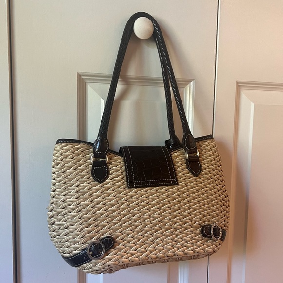 Brighton Vintage Light Tan Straw Raffia Shoulder Bag - Picture 7 of 11